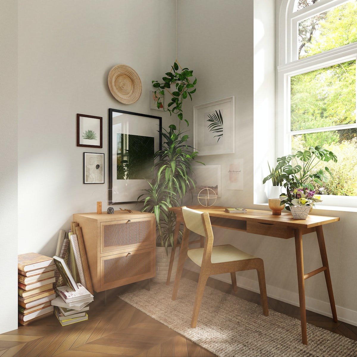 brown wooden table with books on top